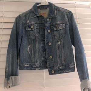 Girls crop denim jean jacket